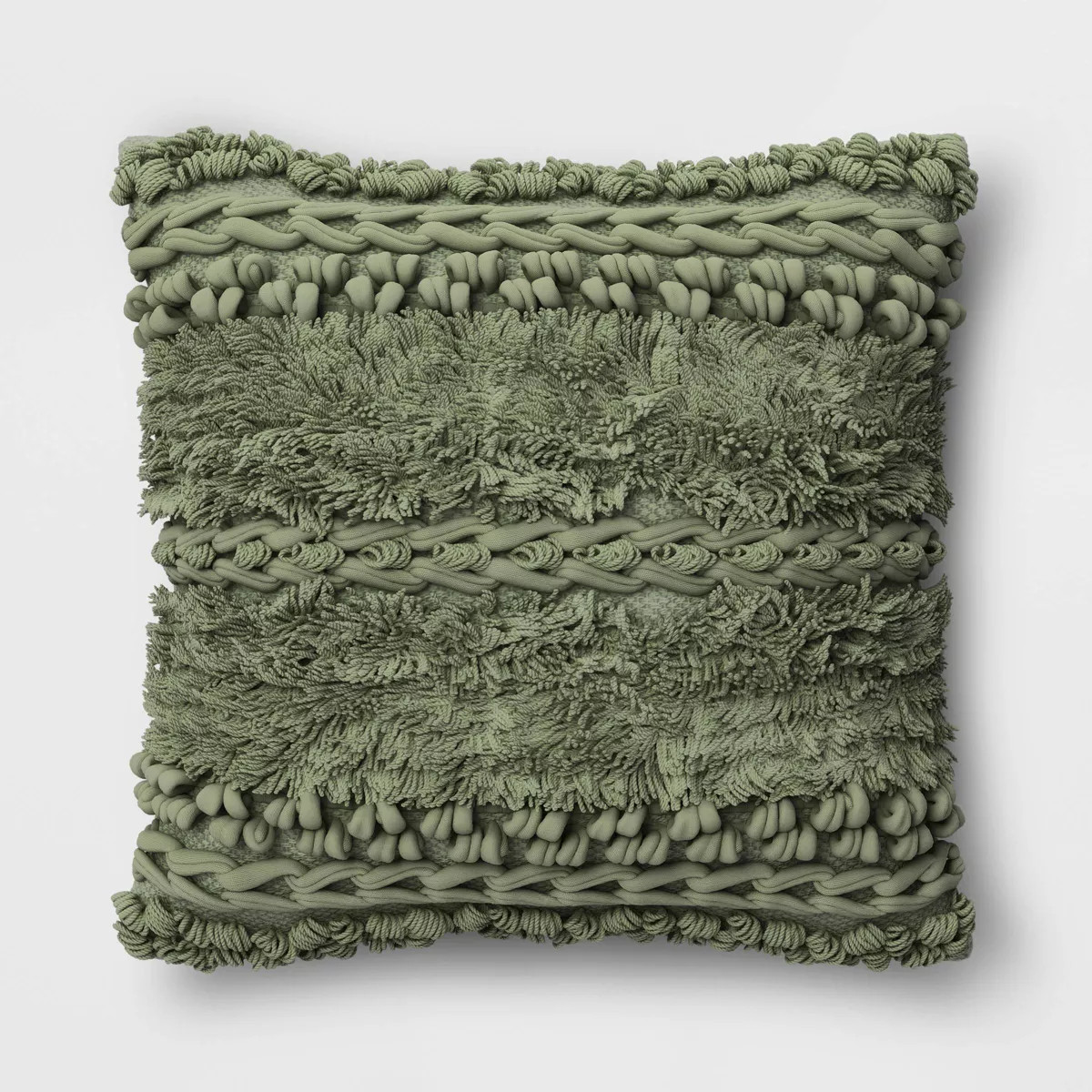 Tufted and Braided Striped Square Throw Pillow - Threshold™ | Target