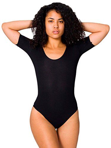 American Apparel Women's Cotton Spandex Short Sleeve Double U Bodysuit | Amazon (US)