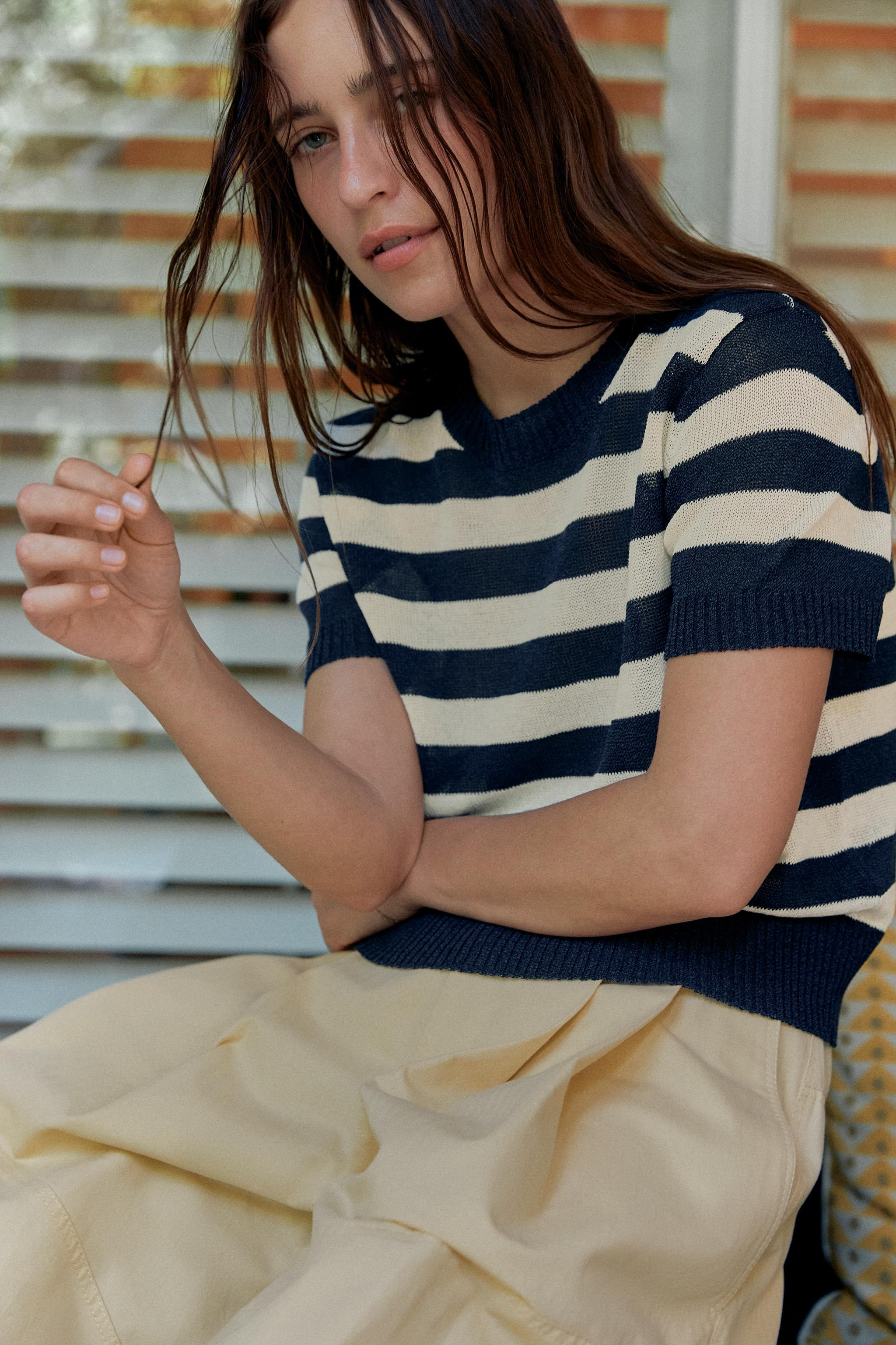 SHORT SLEEVE KNIT TOP | Zara US