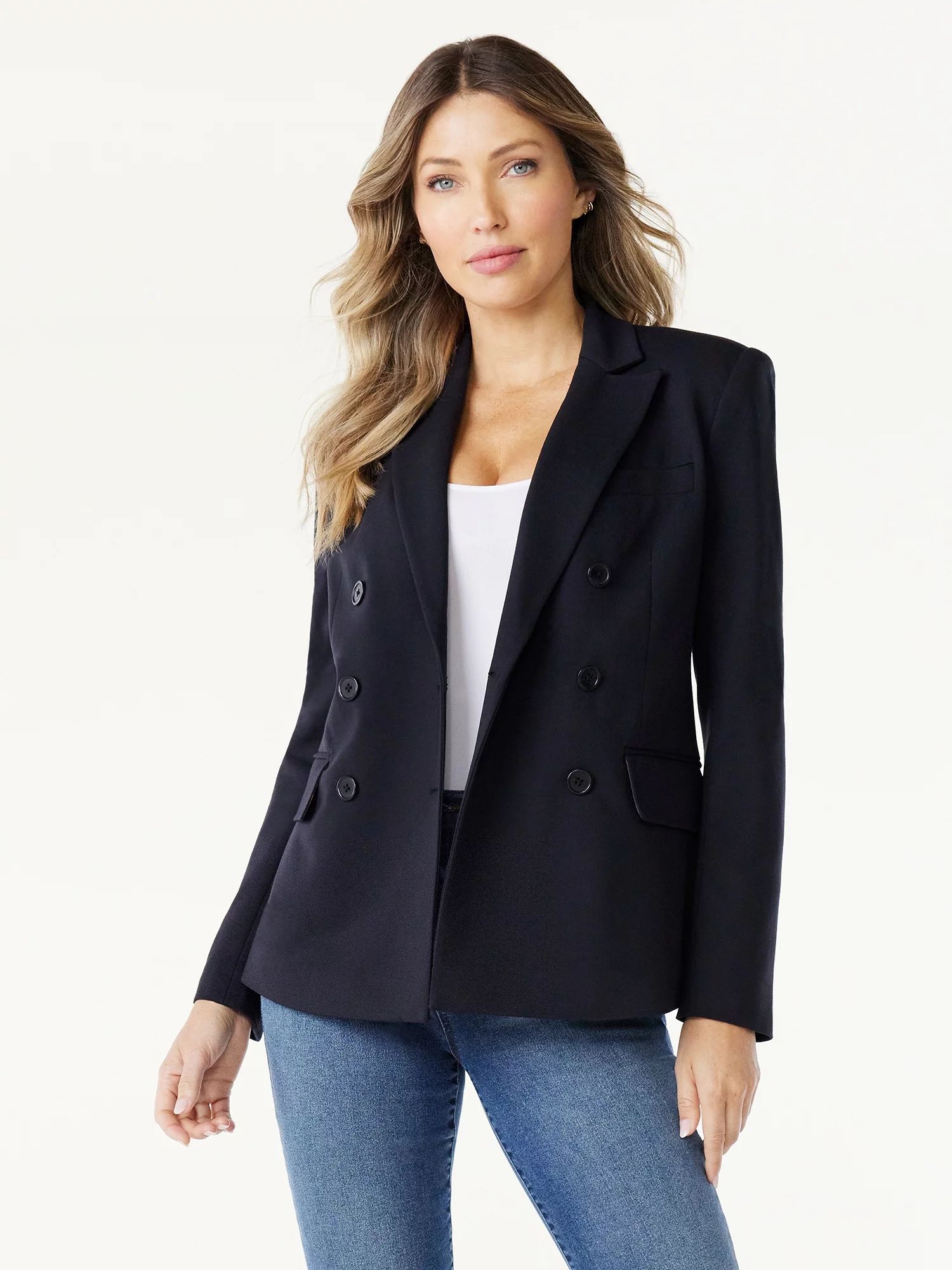 Sofia Jeans Women's Ponte Blazer, Sizes XS-3XL | Walmart (US)