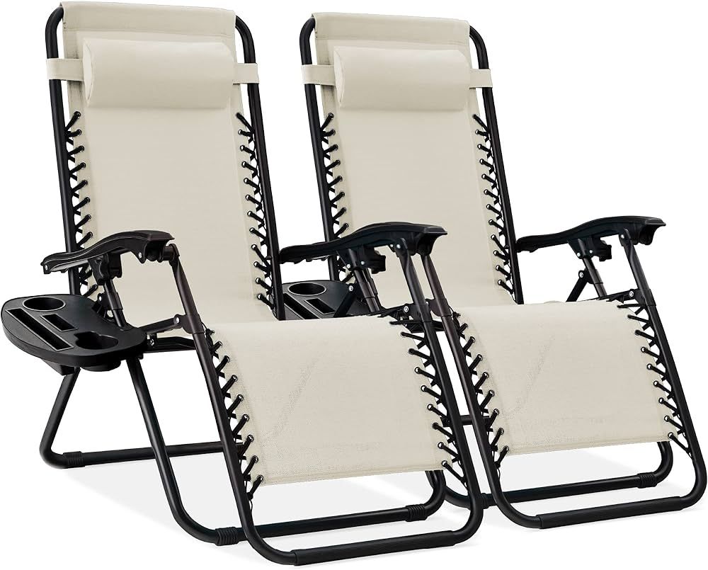 Amazon.com : Best Choice Products Set of 2 Adjustable Steel Mesh Zero Gravity Lounge Chair Reclin... | Amazon (US)