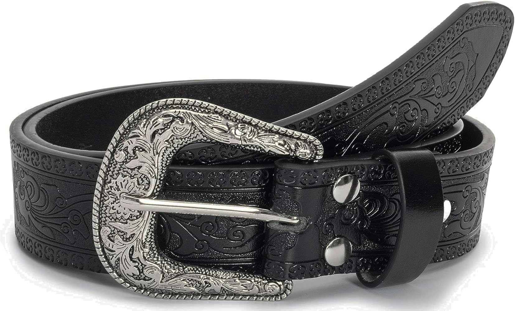 Adjustable Vintage Western-Belts for Women Men Engraved Buckle-Belts Cowboy-Cowgirl-Belt (Waist f... | Amazon (US)