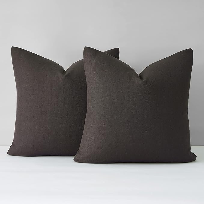 Mixhug Decorative Linen Throw Pillow Covers, Farmhouse Cushion Covers for Couch and Bed, Coffee B... | Amazon (US)