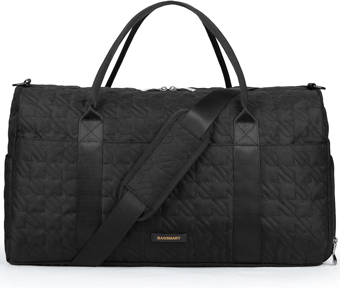 Travel Duffle Bag, BAGSMART 40L Large Carry On Bag Weekender Overnight Bag for Men Women with Sho... | Amazon (US)