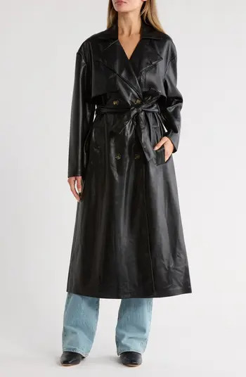 Faux Leather Trench Coat | Nordstrom Rack
