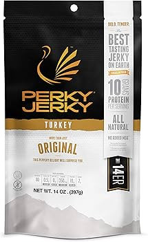 Perky Jerky Original Turkey Jerky, 14oz - Low Sodium - 10g Protein per Serving - Low Fat - 100% U... | Amazon (US)