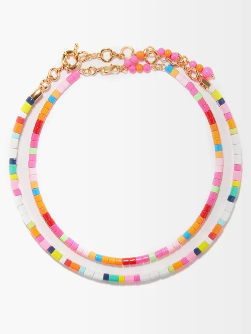 Roxanne Assoulin - Cherry Bombe Enamel Choker Set - Womens - Pink Multi | Matches (US)