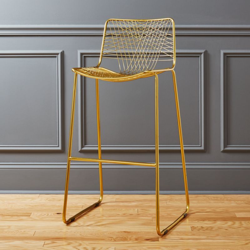 Alpha Brass Metal Bar Stool + Reviews | CB2 | CB2