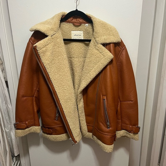 Aritzia Brown Bomber Jacket with Cream Lining | Poshmark