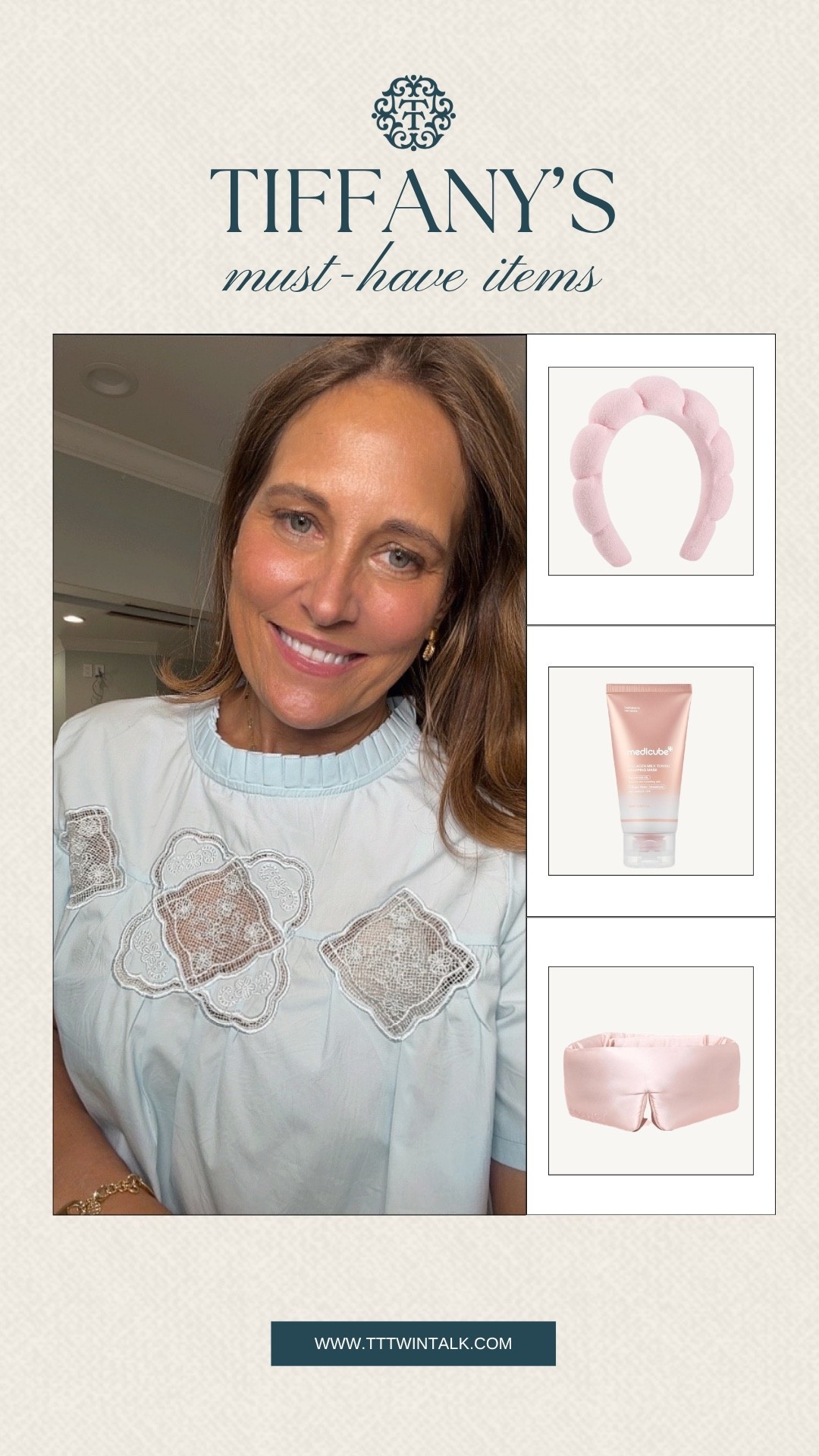Tiffany’s current favorites are leaning more into her nighttime routine and self-care picks. From the skincare to the satin sleep mask and soft headband, these are the little things she’s been using on repeat lately. A few simple extras that make slow mornings and end-of-day routines feel a bit better.

#LTKOver40 #LTKSeasonal #LTKMidsize