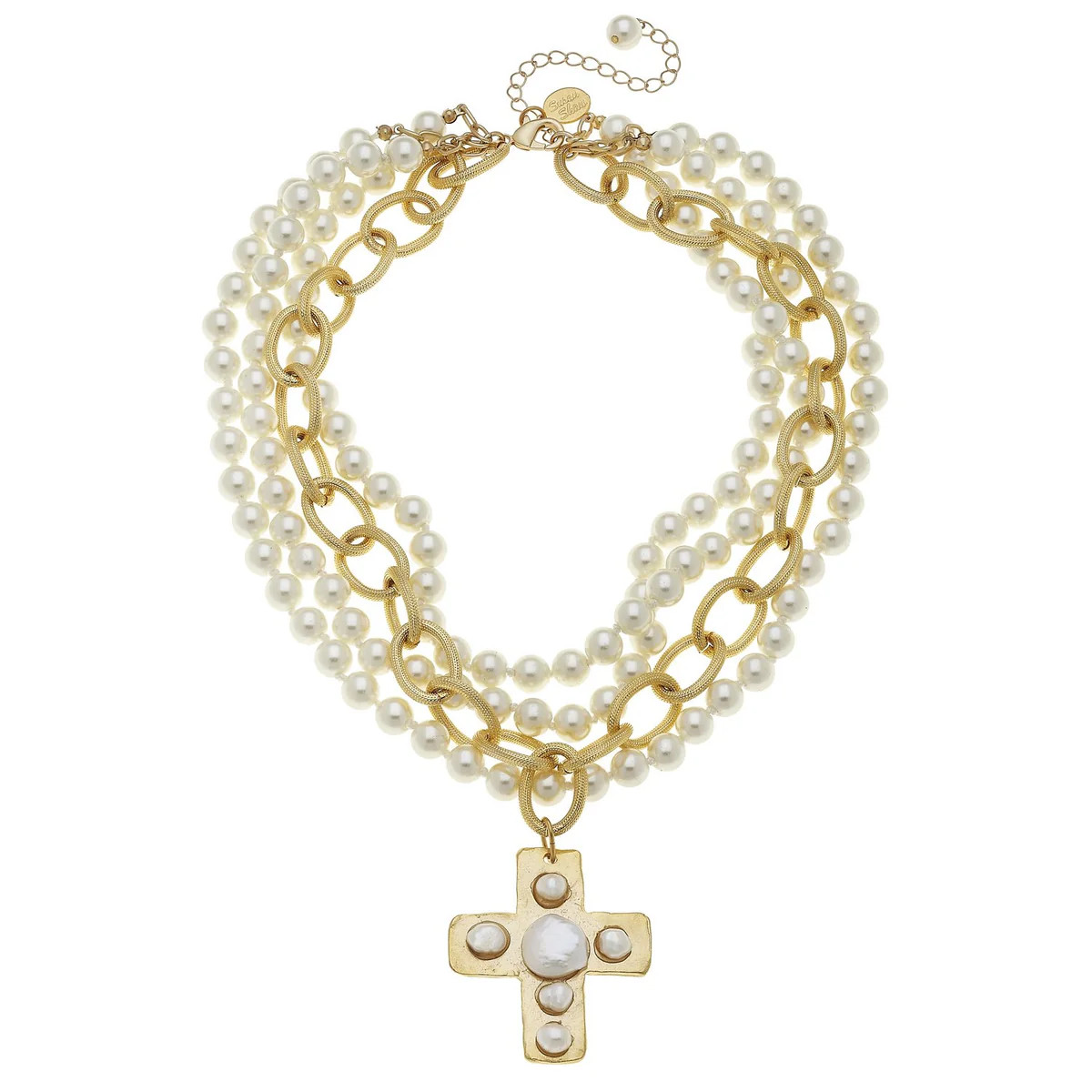 Pearl Cross Multi-Strand Necklace | Susan Shaw