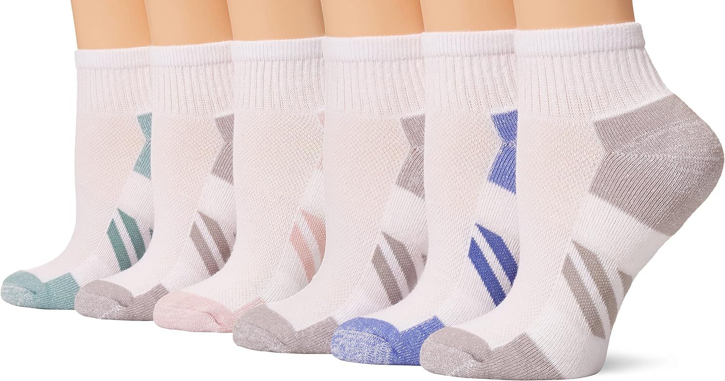 Amazon Essentials Women's Peformance Cotton Cushioned Athletic Ankle Socks, Pack of 6 | Amazon (US)