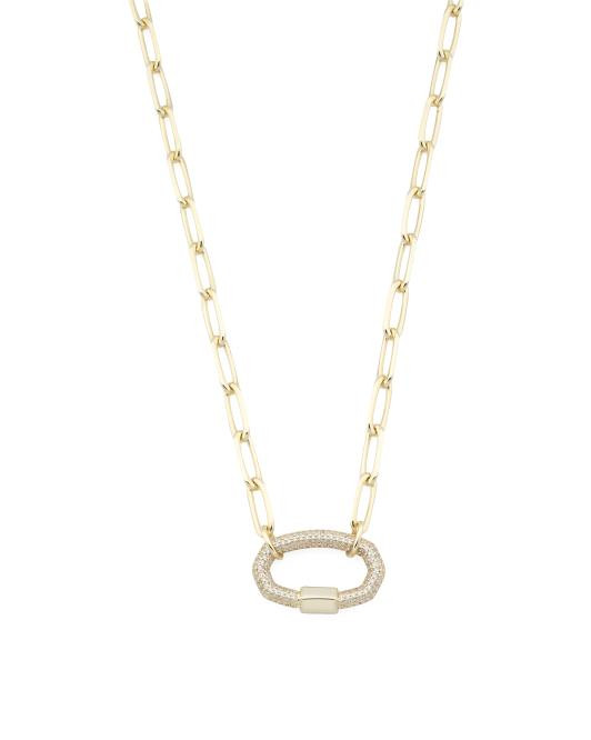 Emery Gold Crystal Link Chain Necklace | TJ Maxx