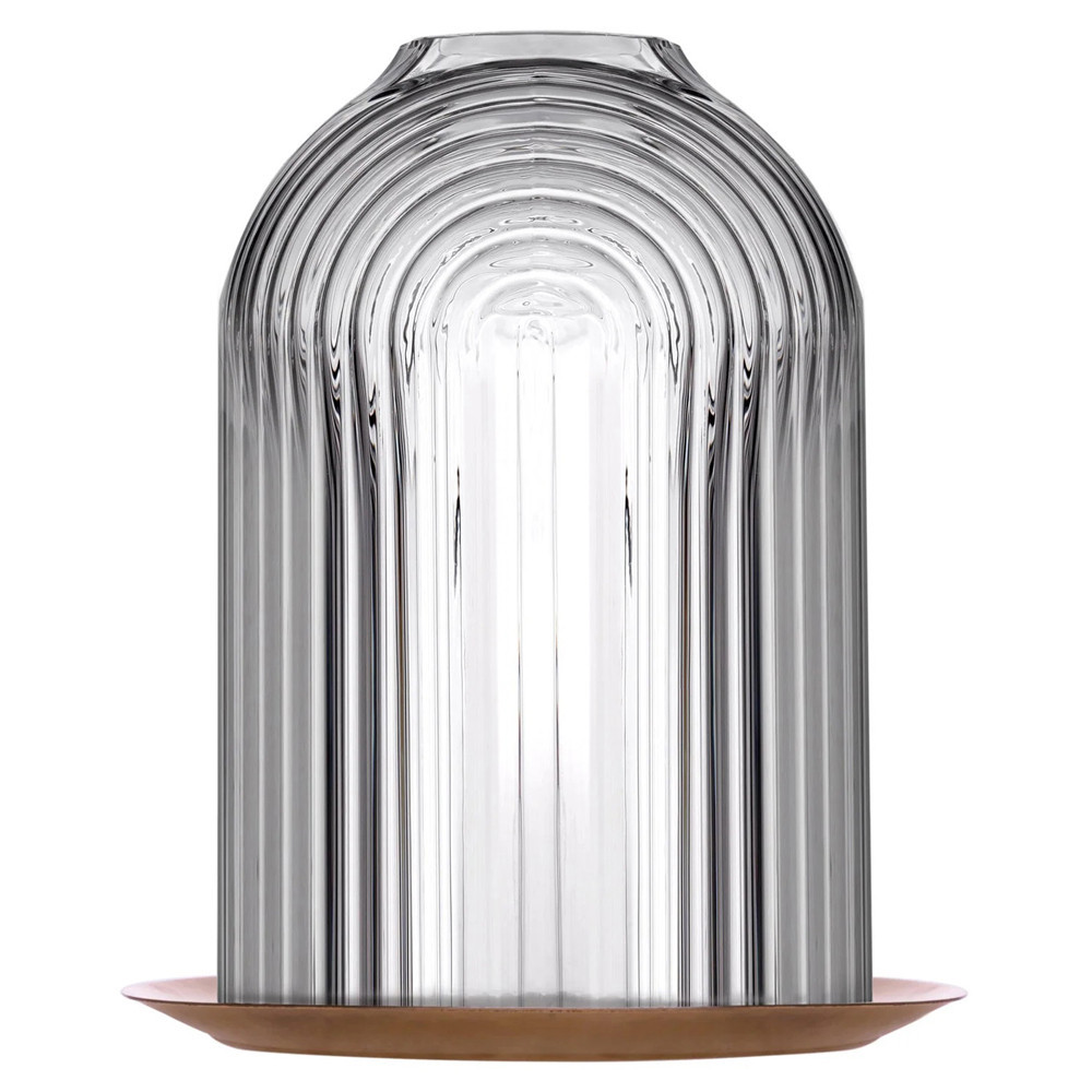 Nude Glass Ilo Modern Classic Clear Crystal Hurricane Candleholder - Medium | Kathy Kuo Home