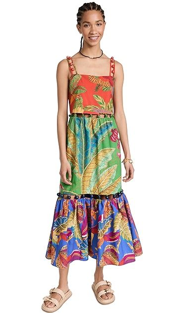 Mixed Prints Beaded Dress | Shopbop
