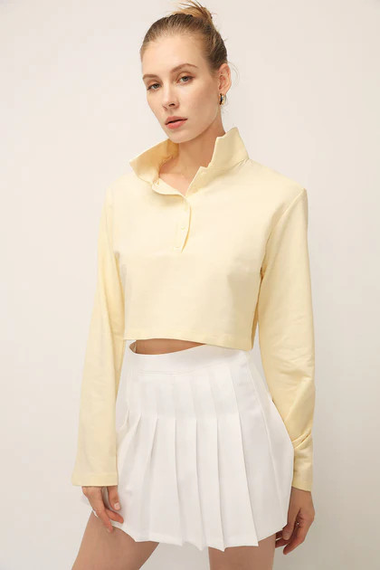Hailey Collared Crop Shirt | Storets (Global)