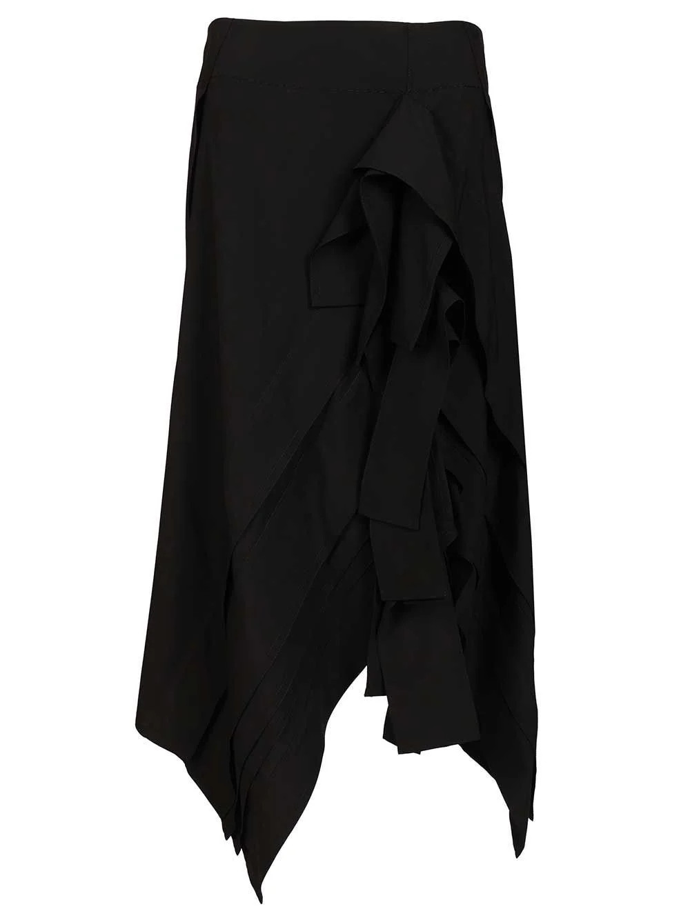 Bottega Veneta Ruffled Asymmetric Midi Skirt | Cettire Global