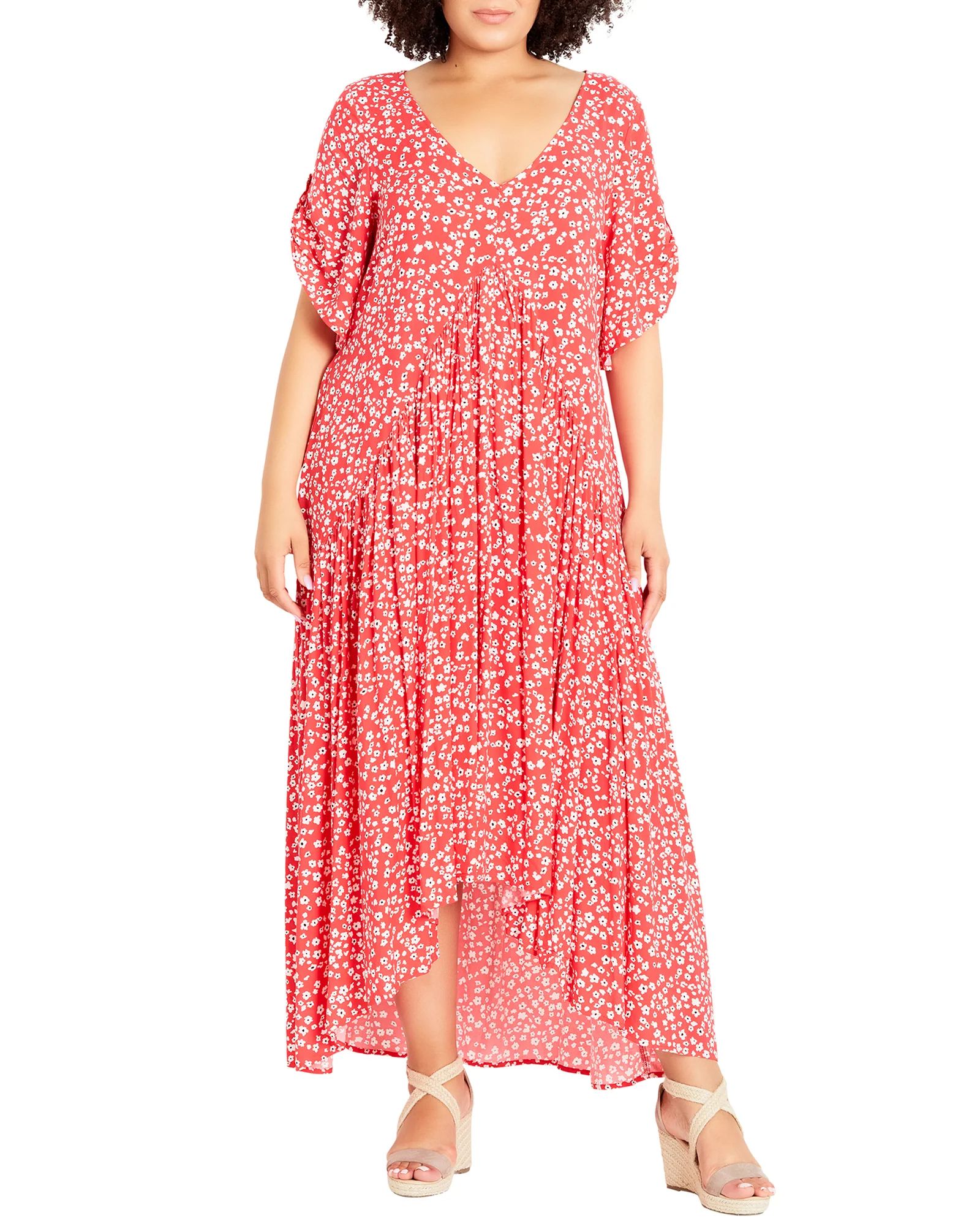 Evans Gal Printed Dress | Red / White | Women's Dresses | Dia & Co