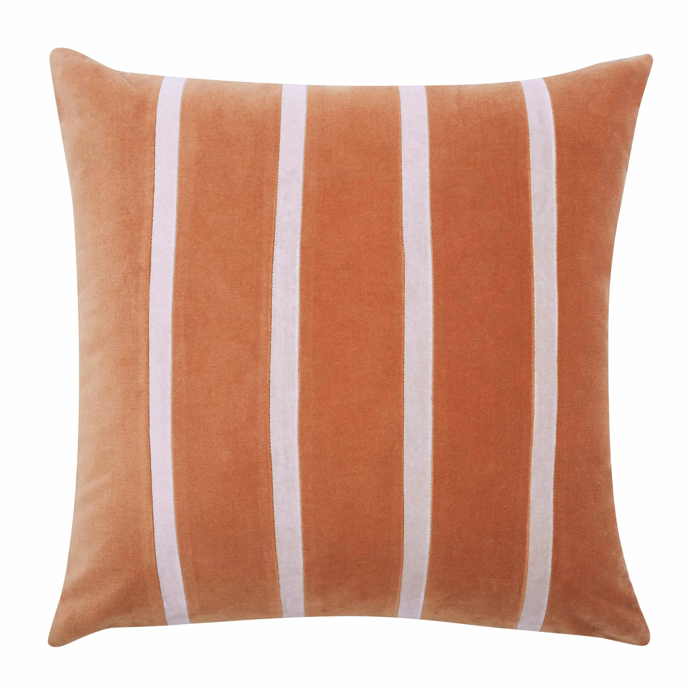 Beautiful 20" x 20" Burnt Orange Stripe Velvet Decorative Pillow by Drew Barrymore | Walmart (US)
