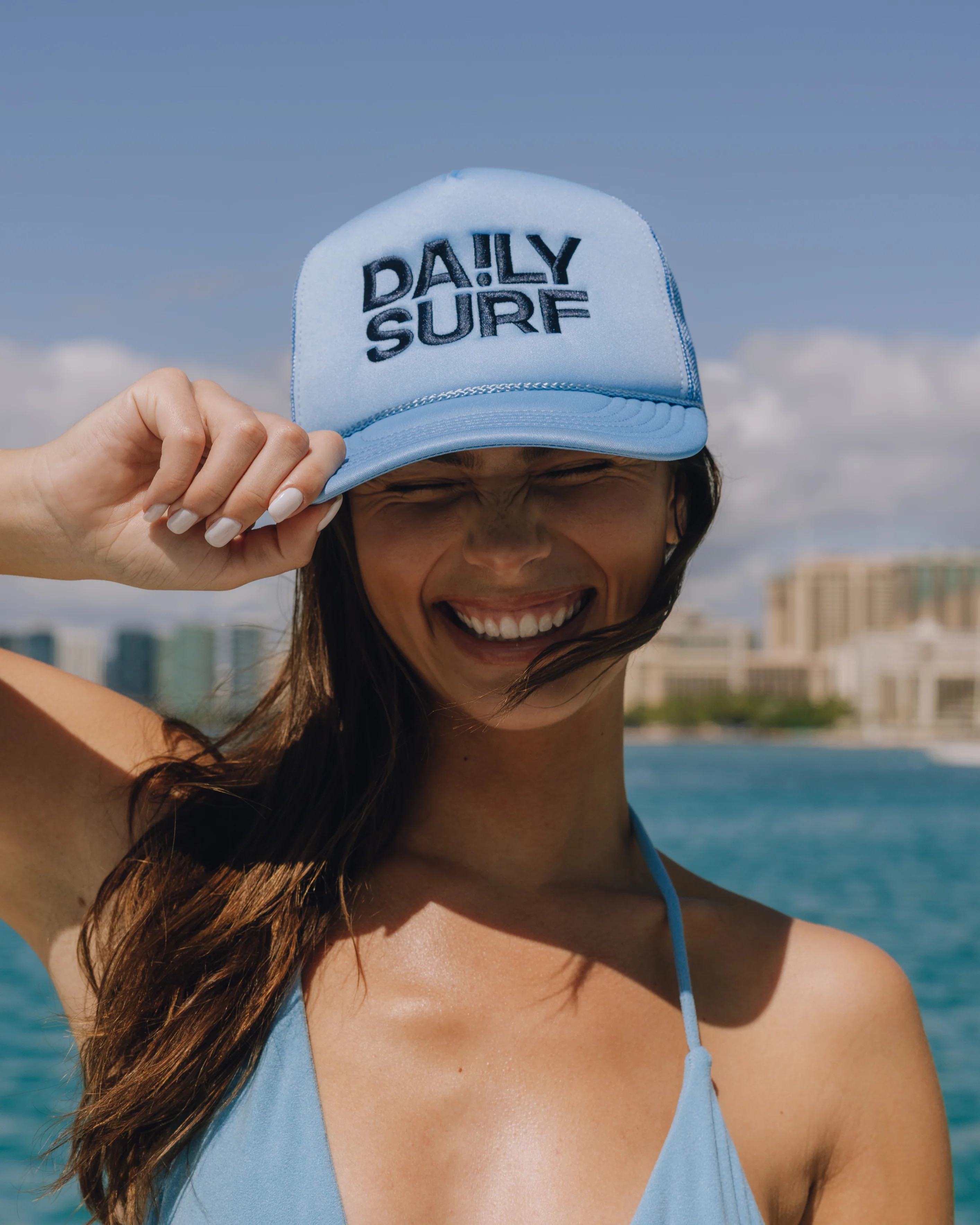 Daily Surf Trucker Hat - Blue on Blue | Daily Drills