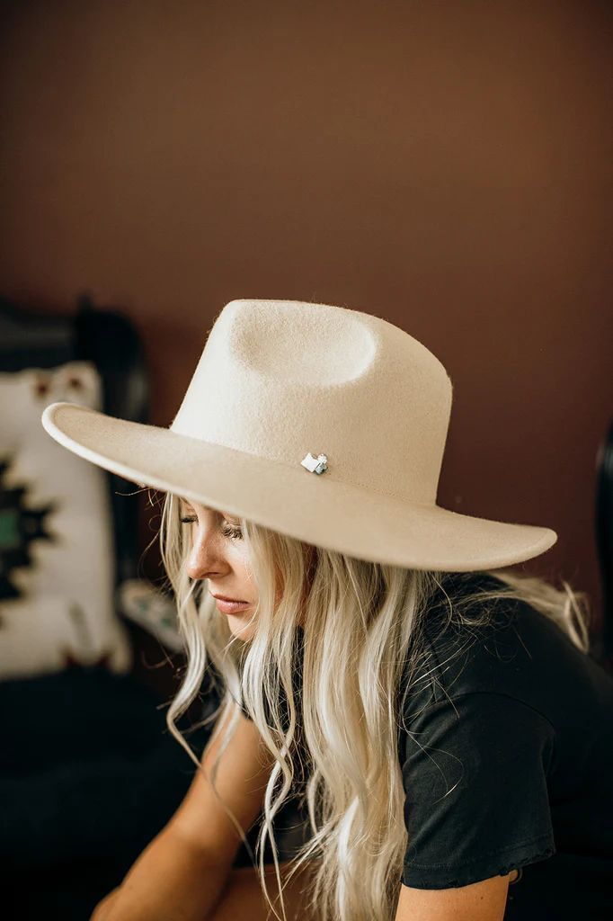 The Cameron Turquoise and Crystal Panama Hat in Cream | Glitzy Bella