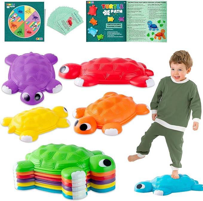 JOYIN Turtle Balance Stepping Stones, 6 Pcs Kids Turtle Jumping Stones Steps Stones Up to 265 Ibs... | Amazon (US)