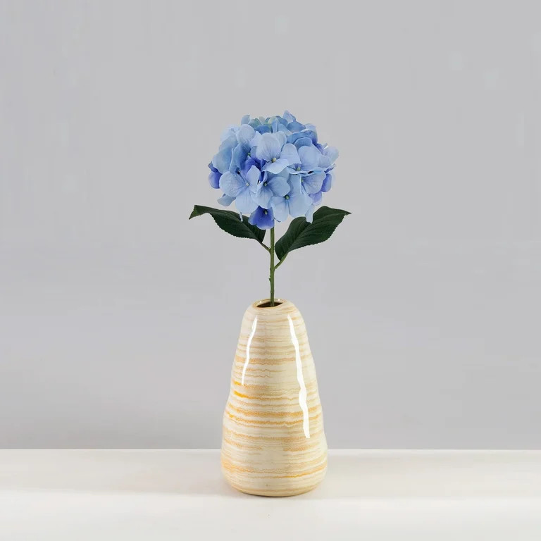 Mainstays Indoor 24" Artificial Polyester Hydrangea Flower Stem, Blue Color | Walmart (US)