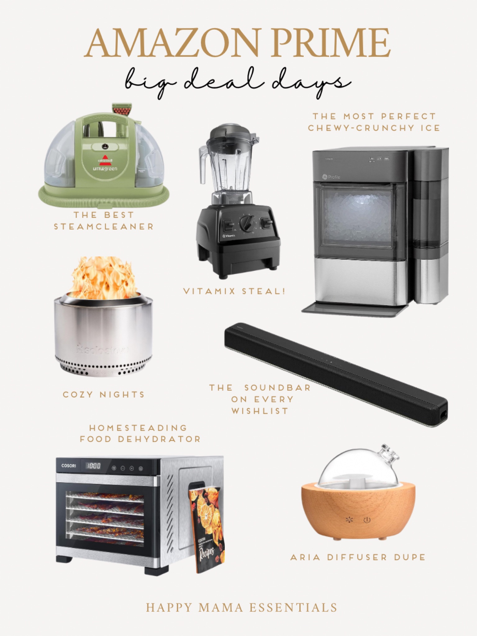 Prime Deals! Countertop nuggets ice maker, vitamix blenders, Aria diffuser dupe, food dehydrator, the best sound bar, solo smokeless stoves, the best mini green steam cleaner and more! So easy to knock out Christmas shopping before Black Friday!

#LTKHolidaySale #LTKGiftGuide #LTKxPrime