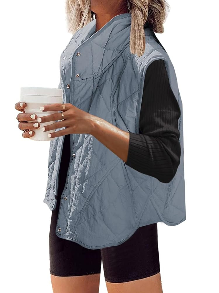 SENSERISE Womens Puffer Vest Quilted Vests Oversized Lightweight Outerwear Puffy Padded Jacket Wi... | Amazon (US)
