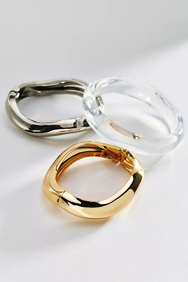 Wavy Bangle Bracelets, Set of 3 | Anthropologie (US)