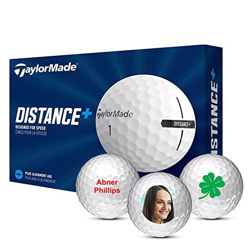 Taylormade Distance + Logo Golf Balls, Personalized Golf Balls, Custom Golf Balls (Set of 12) | Amazon (US)