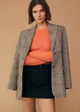 Check wool blazer | MANGO (US)