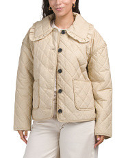 Ruffled Collar Quilted Jacket | TJ Maxx