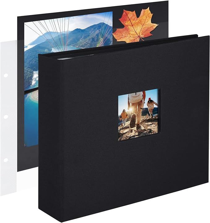 8x8 Inch DIY Small 3 Ring Scrapbook Photo Album Journal with 30 Plastic Sleeves 60 Pages and Fabr... | Amazon (US)