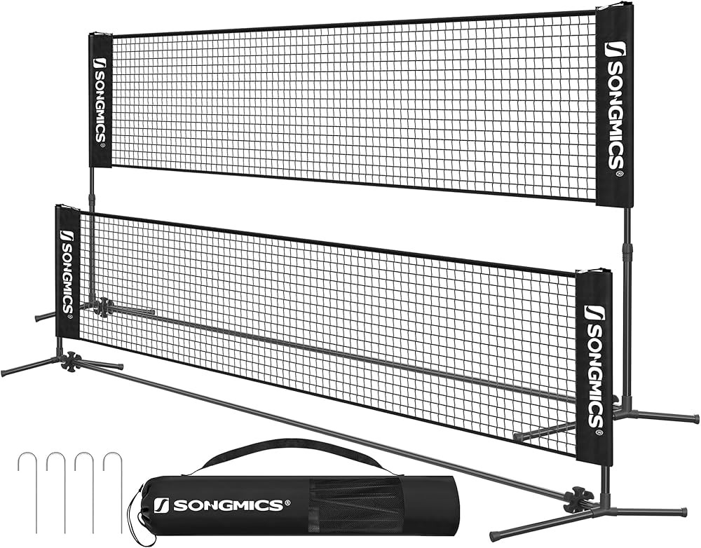SONGMICS Badminton Net, Height Adjustable Volleyball Net, Pickleball Net for Junior Tennis, Kids,... | Amazon (US)
