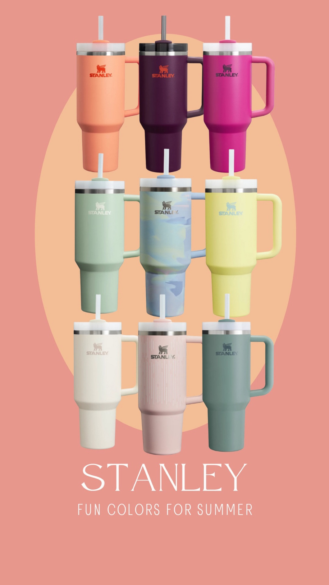 So many fun colored Stanley cups for this Summer!! Love the neon colors, brushstroke and line patterns!! 

#LTKfindsunder50 #LTKhome #LTKfitness