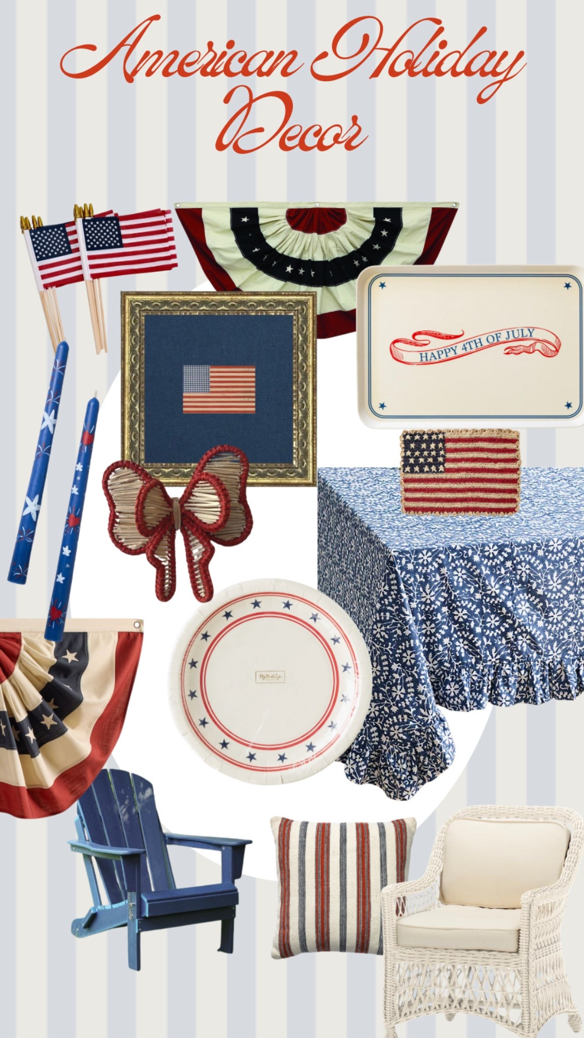 American holiday decor and table decor! Memorial Day decor, July 4th decor, outdoor furniture, summer, American flag, American bunting, Anthropologie, Amazon home, 4th of July, 4th of July decor 

#LTKFamily #LTKParties #LTKHome