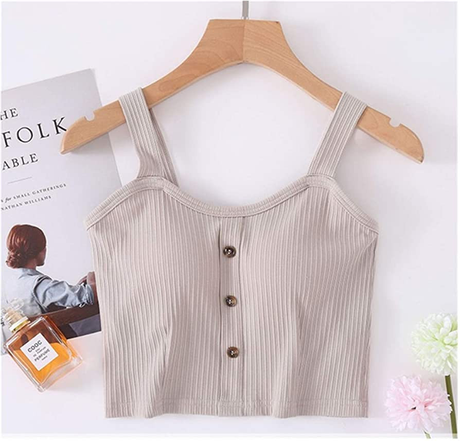 CHENHAN Comfortable Women Tank-Top Padded Stretchable Crop-Top Tops Camisoles Tube Vest Sleeveles... | Amazon (US)