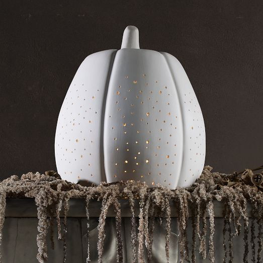 Pierced Porcelain Pumpkins & Gourds | West Elm (US)