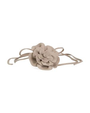 Made In Italy Leather Wrap Belt With Flower Applique | TJ Maxx
