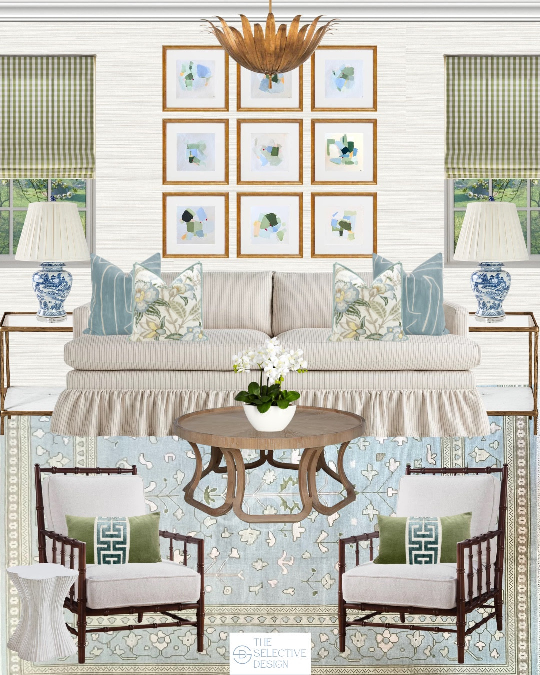 This living room is a little polished, a little cozy - and completely timeless🌿

Tailored details meet subtle pattern play in this cozy, classic living room design —layered, inviting, and effortlessly pulled together.

The stunning rug is "Meg" from @southernrugstx. It anchors the room and adds the perfect finishing touch.

Swipe to see how ChatGPT turned this timeless living room mood board into reality.

Grandmillennial | living room ideas | timeless living room decor | grandmillennial living room inspo | traditional living room

#LTKSaleAlert #LTKHome