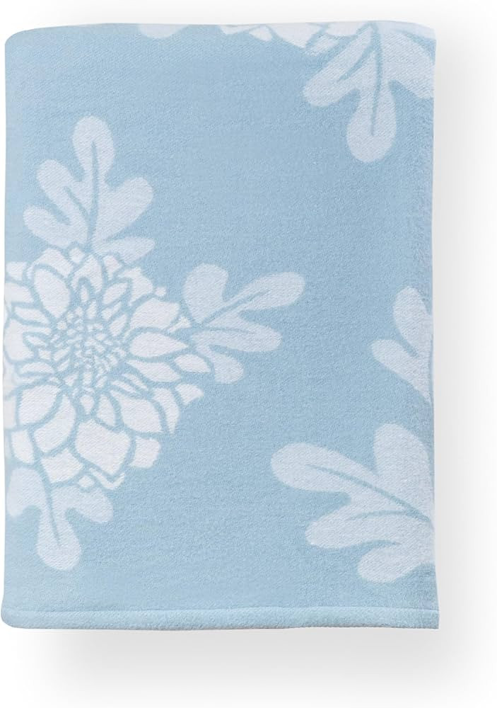 Hofdeco Premium Coastal Decorative Throw Blanket for Patio Couch Sofa, Baby Blue Dahlia Floral wi... | Amazon (US)