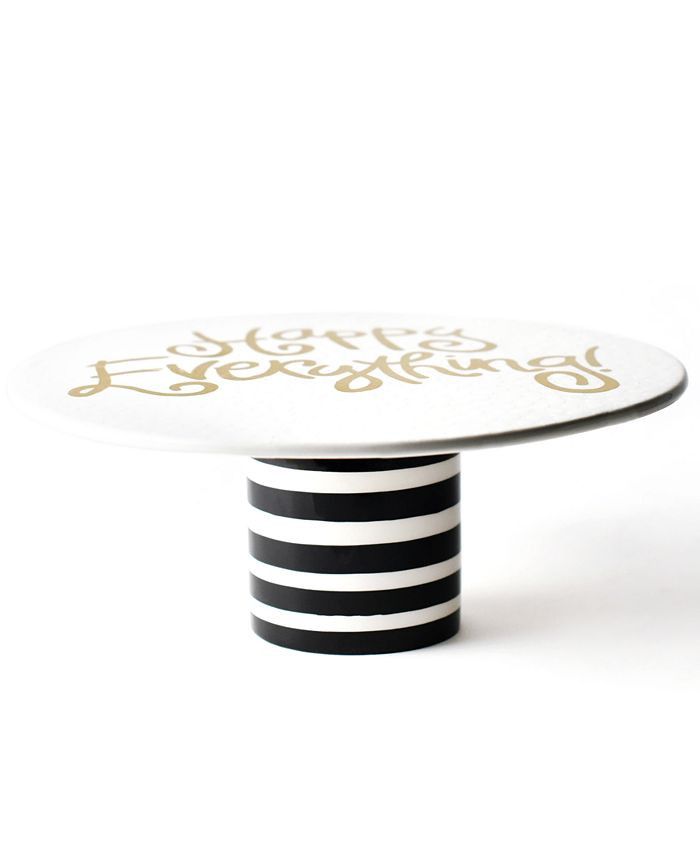 Happy Everything Black Stripe Ruffle Cake Stand & Reviews - Serveware - Dining - Macy's | Macys (US)