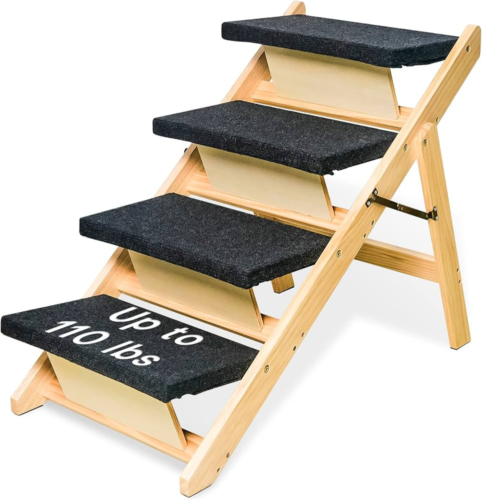 BRIKY 2-in-1 Dog Stairs/Dog Ramp with 4 Steps, Foldable Dog Stairs for High Beds Cars Couch, Dura... | Amazon (US)