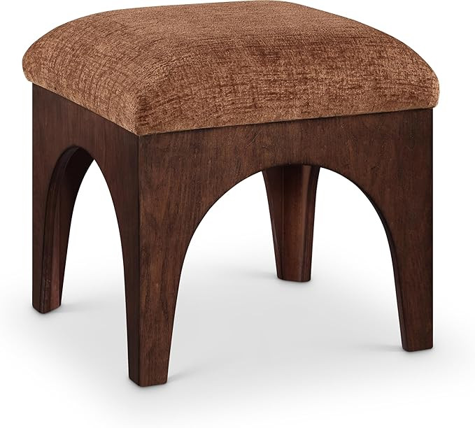 Meridian Furniture 22033Cognac Lawson Collection Art Deco Ottoman with Soft Cognac Chenille Fabri... | Amazon (US)