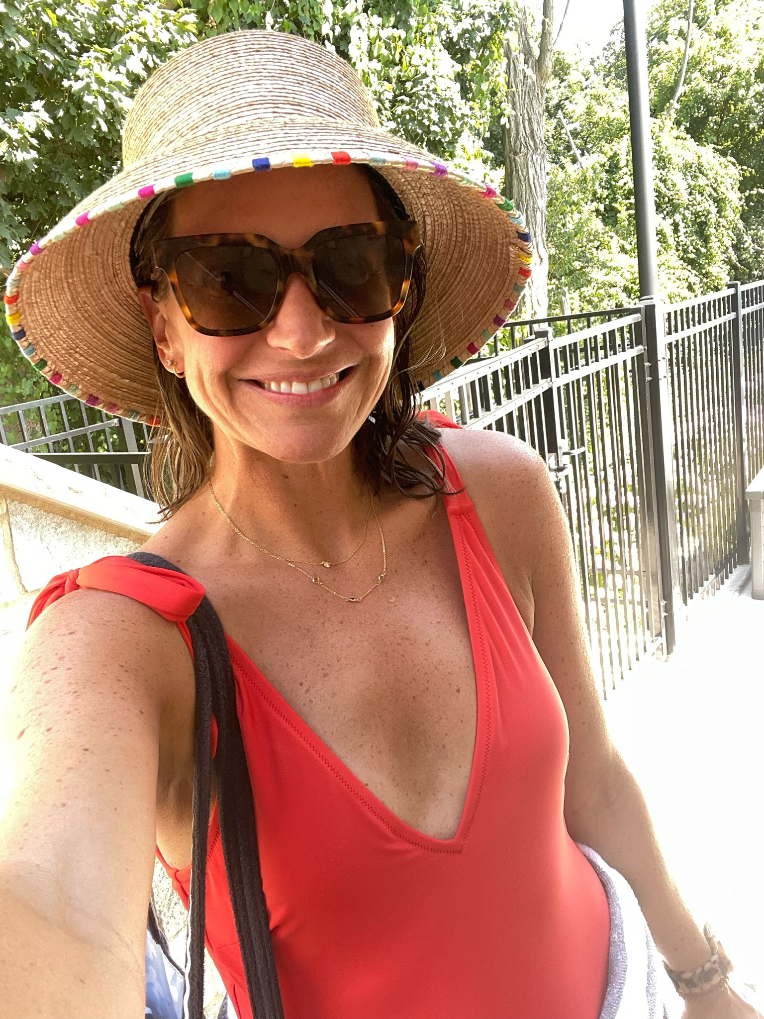 Fun sun hat and comfy swimsuit .

#LTKStyleTip #LTKFindsUnder100 #LTKSaleAlert