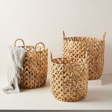 Open Weave Zigzag Baskets - Natural | West Elm (US)