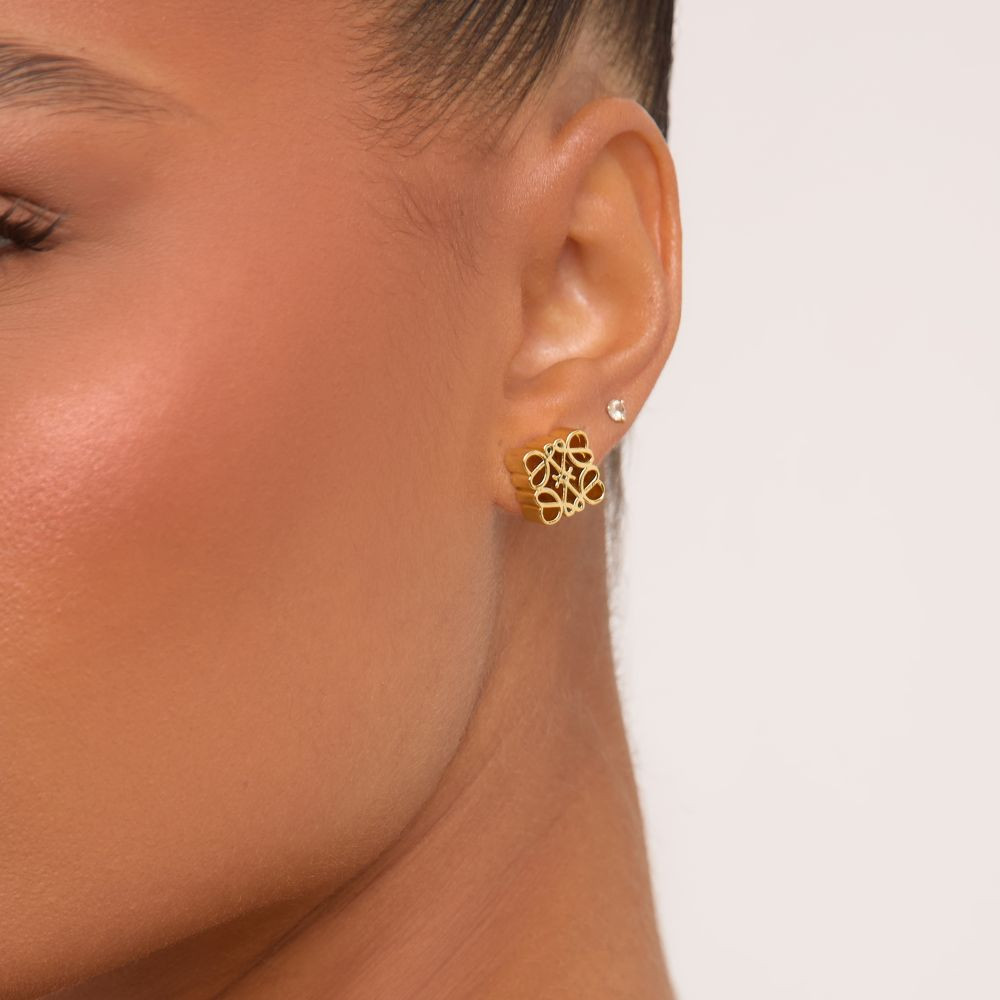 Logo Swirl Detail Stud Earring In Gold | EGO (UK)