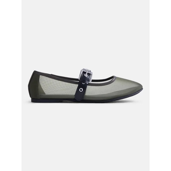 No Boundaries Women’s Mesh Mary Jane Flats | Walmart (US)