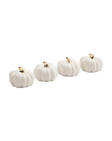 Set Of 4 3.75in Ceramic Pumpkins | Marshalls